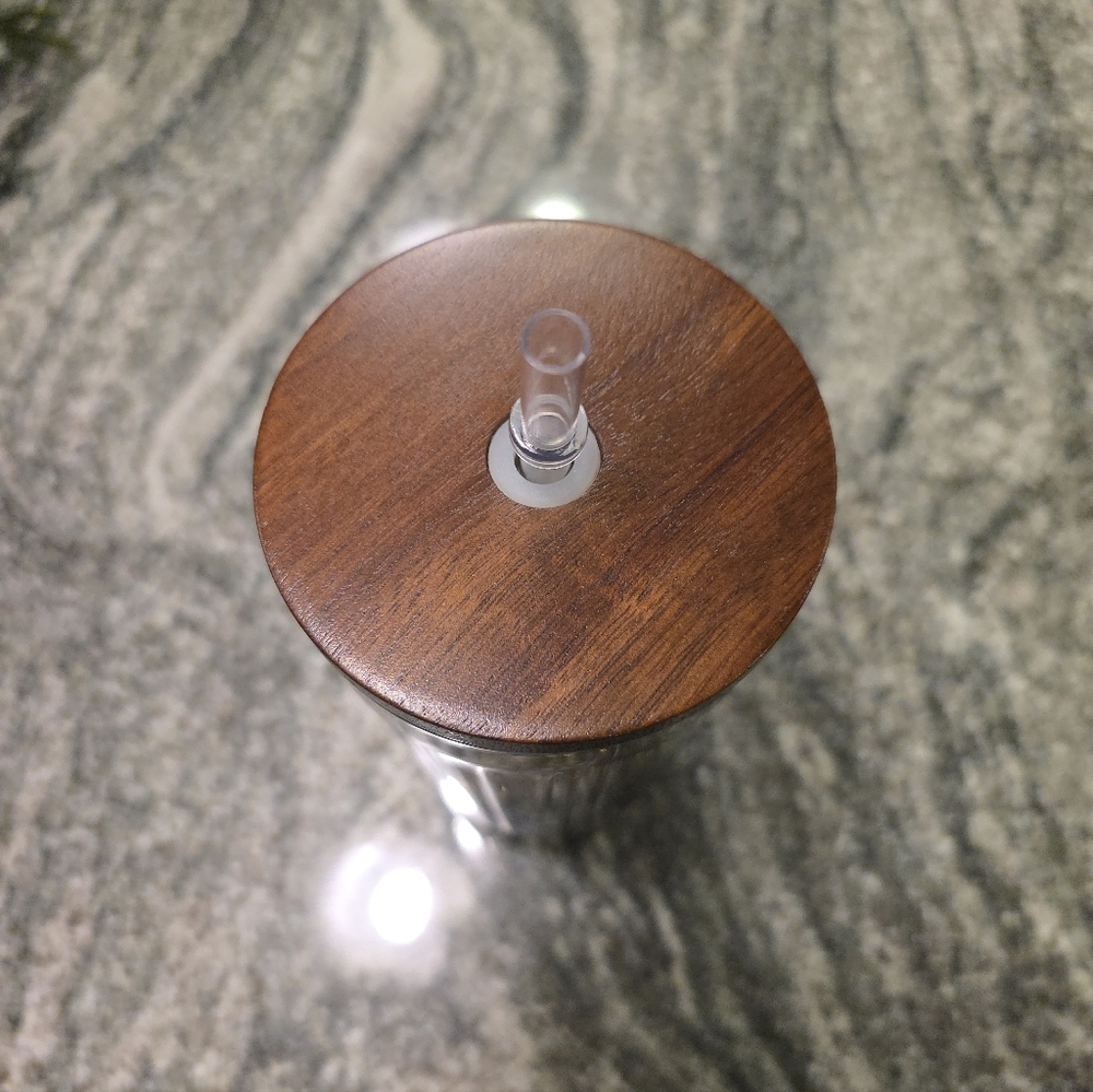 Hearth and Hand Fluted Glass Tumbler Wood Lid Brown 21oz Target Fall - Picture 2 of 10